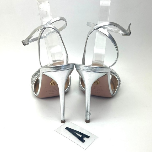 AQUAZZURA Crystal Twist Ankle Strap Sandal sz 8.5 - Picture 6 of 14